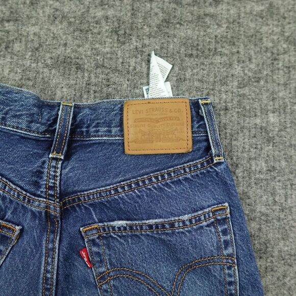 Levis Jeans Womens 25X29(26) Blue Denim Ribcage Straight Ankle Premium Casual - Picture 6 of 13